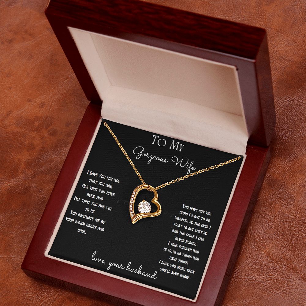 To My Gorgeous Wife Necklace, Gift for Wife, Girlfriend, Anniversary Necklace, Soulmate Gift, Valentine's Gift