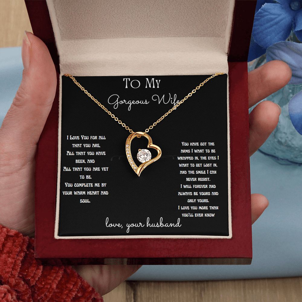 To My Gorgeous Wife Necklace, Gift for Wife, Girlfriend, Anniversary Necklace, Soulmate Gift, Valentine's Gift