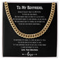 To My Boyfriend Cuban Chain Necklace, Boyfriend Birthday Gift, Romantic Gift for Boyfriend, Unique Anniversary Gift for Boyfriend