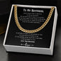 To My Boyfriend Cuban Chain Necklace, Boyfriend Birthday Gift, Romantic Gift for Boyfriend, Unique Anniversary Gift for Boyfriend