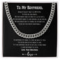 To My Boyfriend Cuban Chain Necklace, Boyfriend Birthday Gift, Romantic Gift for Boyfriend, Unique Anniversary Gift for Boyfriend