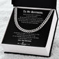 To My Boyfriend Cuban Chain Necklace, Boyfriend Birthday Gift, Romantic Gift for Boyfriend, Unique Anniversary Gift for Boyfriend