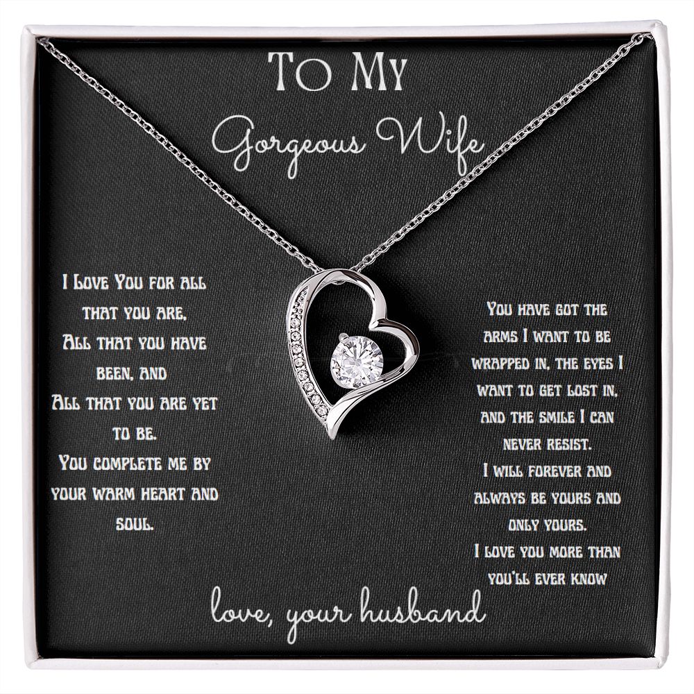 To My Gorgeous Wife Necklace, Gift for Wife, Girlfriend, Anniversary Necklace, Soulmate Gift, Valentine's Gift