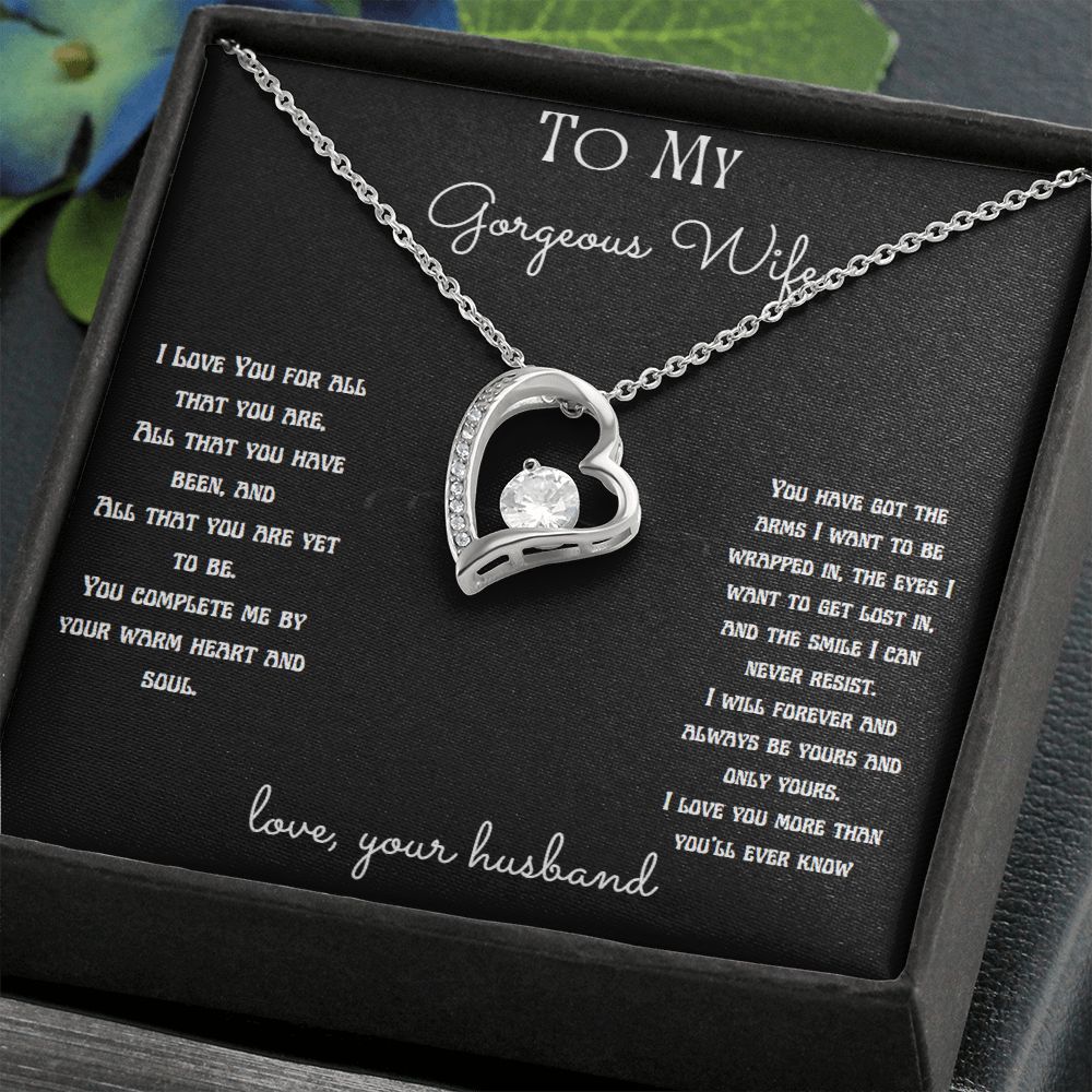 To My Gorgeous Wife Necklace, Gift for Wife, Girlfriend, Anniversary Necklace, Soulmate Gift, Valentine's Gift