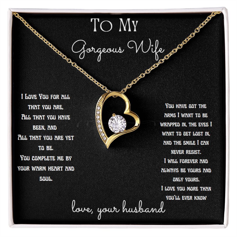 To My Gorgeous Wife Necklace, Gift for Wife, Girlfriend, Anniversary Necklace, Soulmate Gift, Valentine's Gift