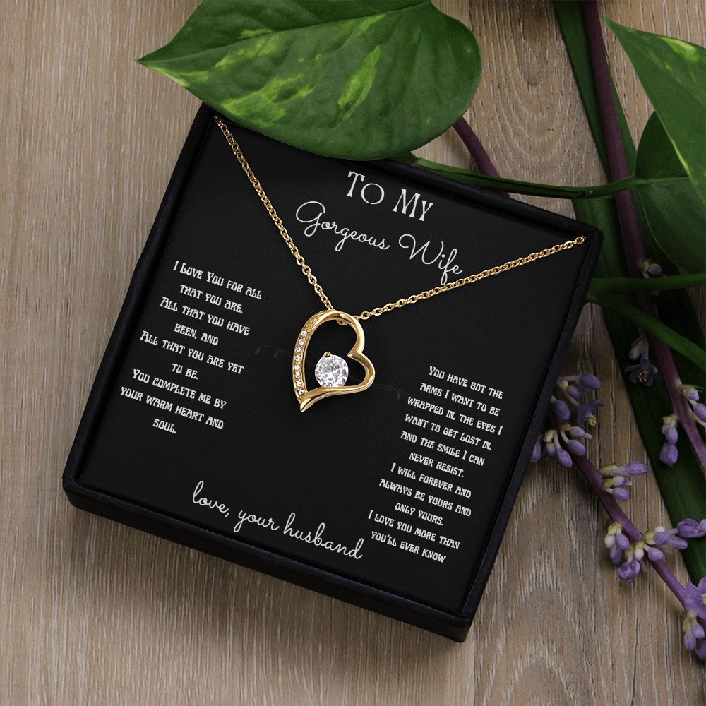 To My Gorgeous Wife Necklace, Gift for Wife, Girlfriend, Anniversary Necklace, Soulmate Gift, Valentine's Gift