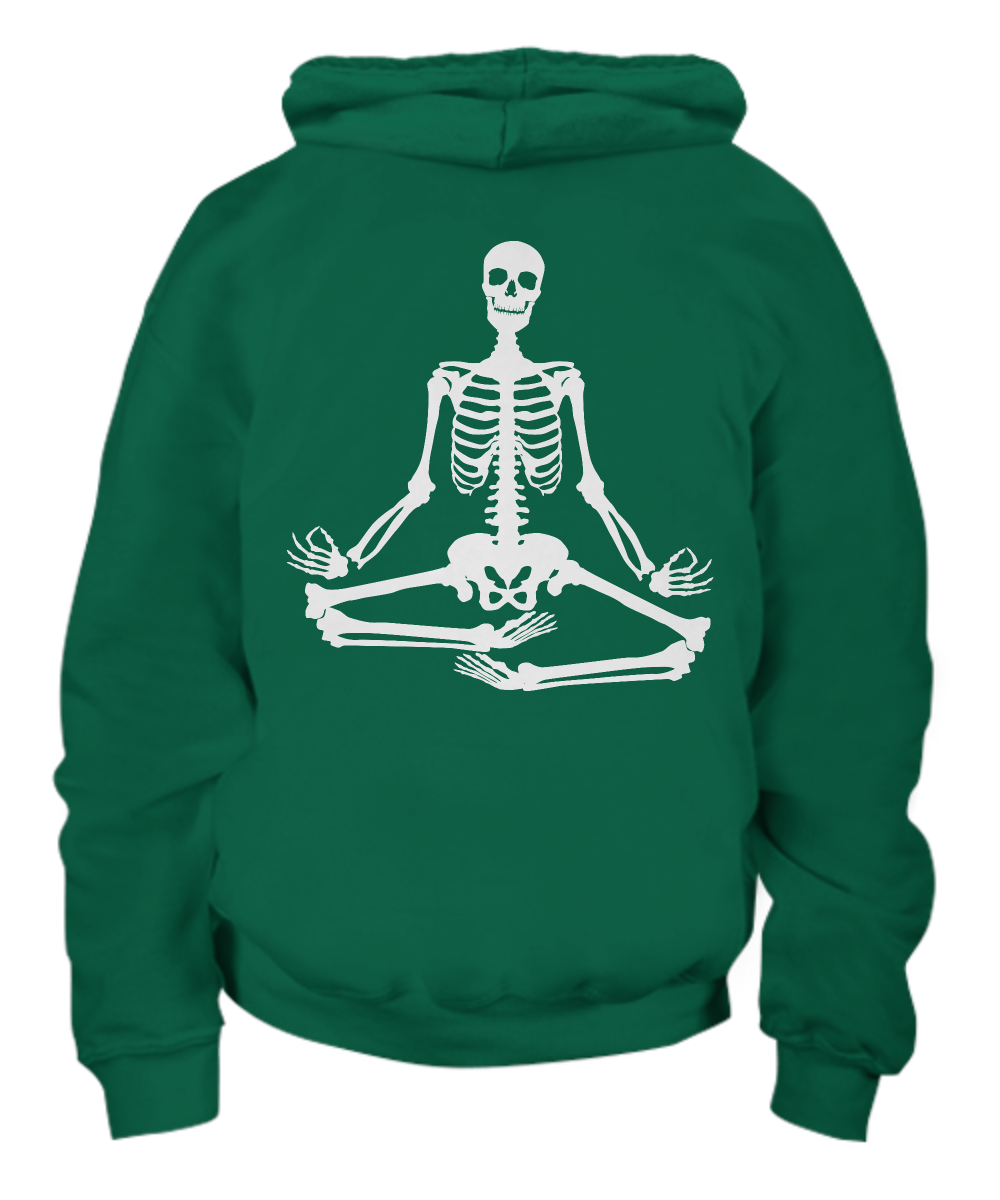 Skeleton Budda Halloween Hoodie White Skeleton