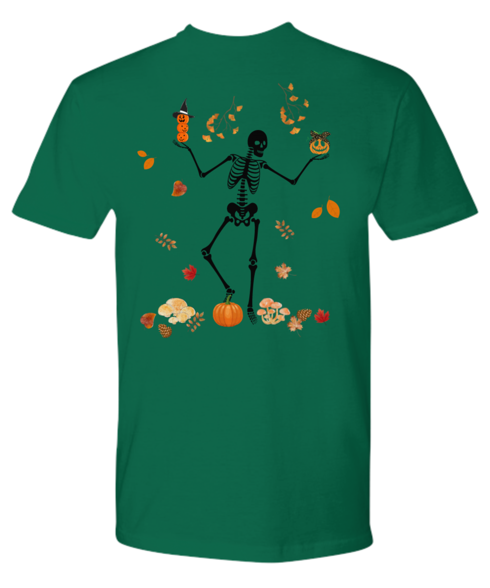 Dancing Skeleton tshirt, Pumpkin tshirt, Skeleton and pumpkin tshirt for halloween, Fall tshirt, Funny Halloween tshirt