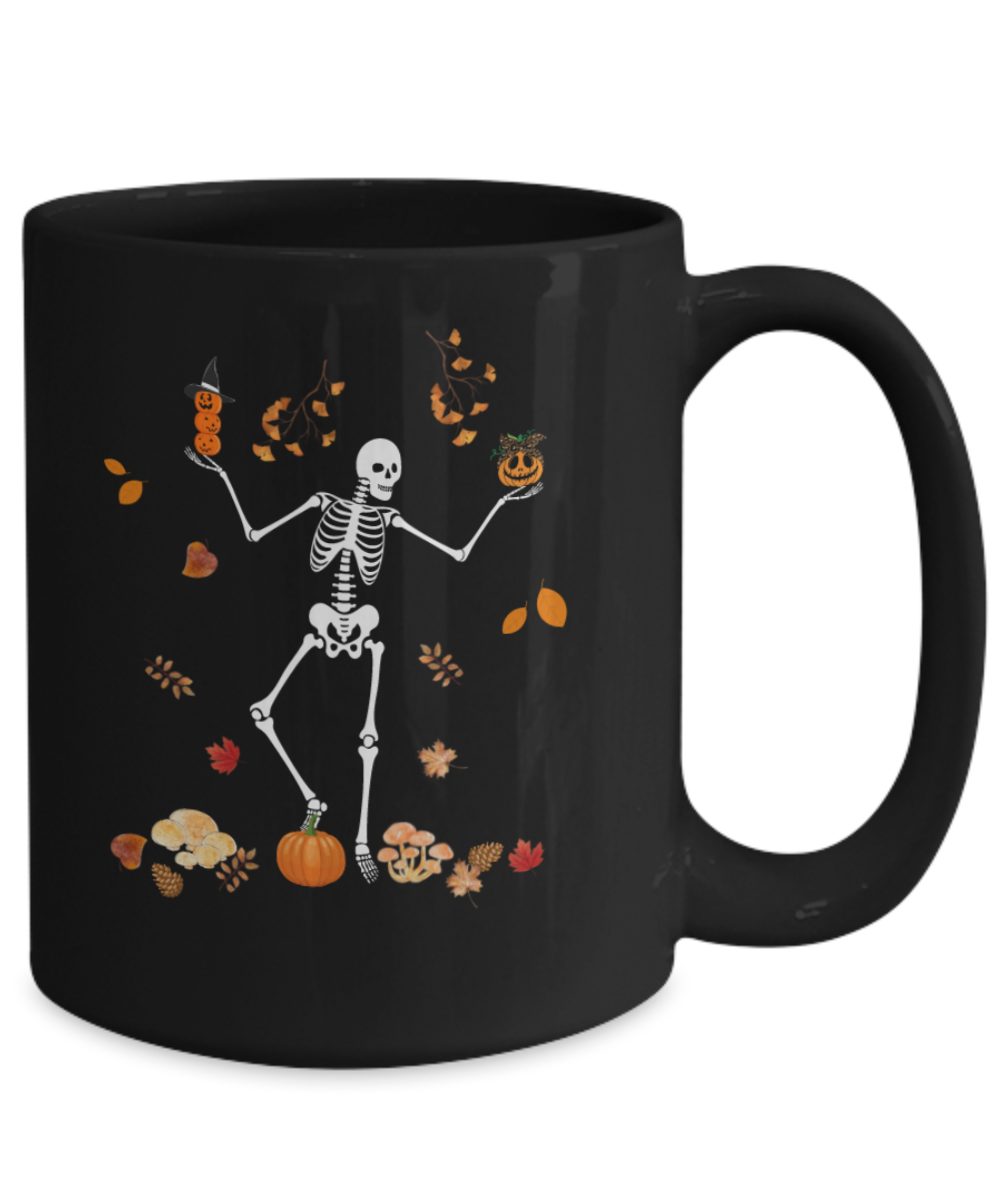Halloween Skeleton Mug Black