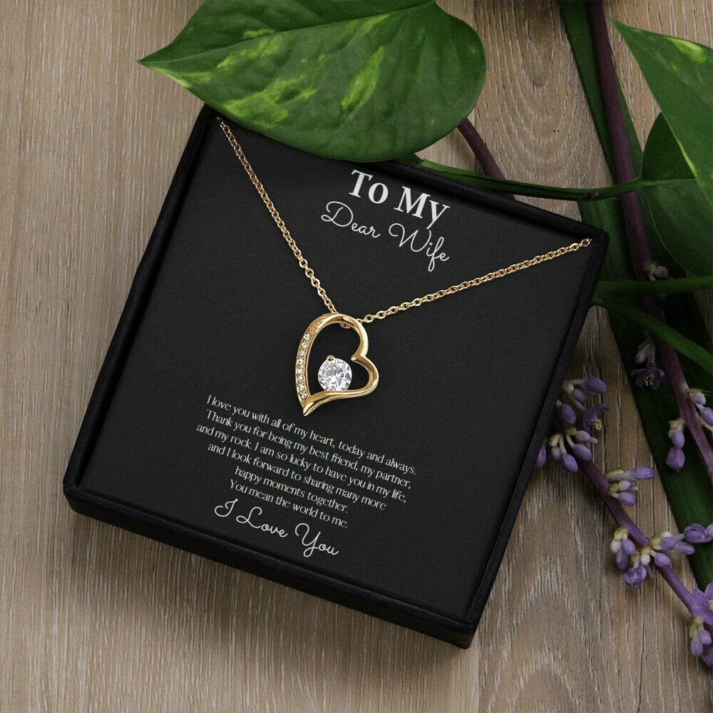 Elegant Heart Necklace - Perfect Gift for Wife on Birthday, Christmas, Valentine's Day