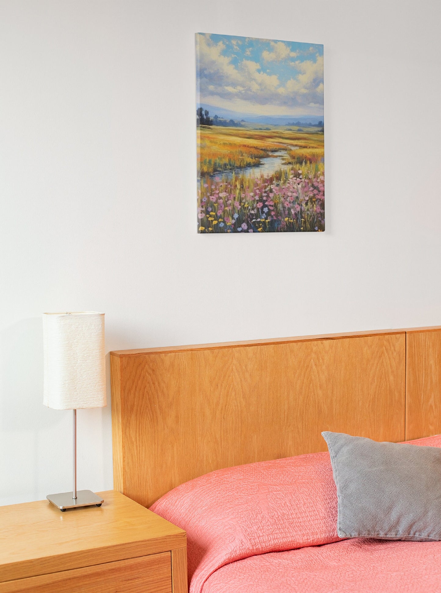 Modern Minimalist Framed Botanical Wall Art - Featuring Wildflower Art Print on Canvas for Farmhouse and Floral Wall Decor