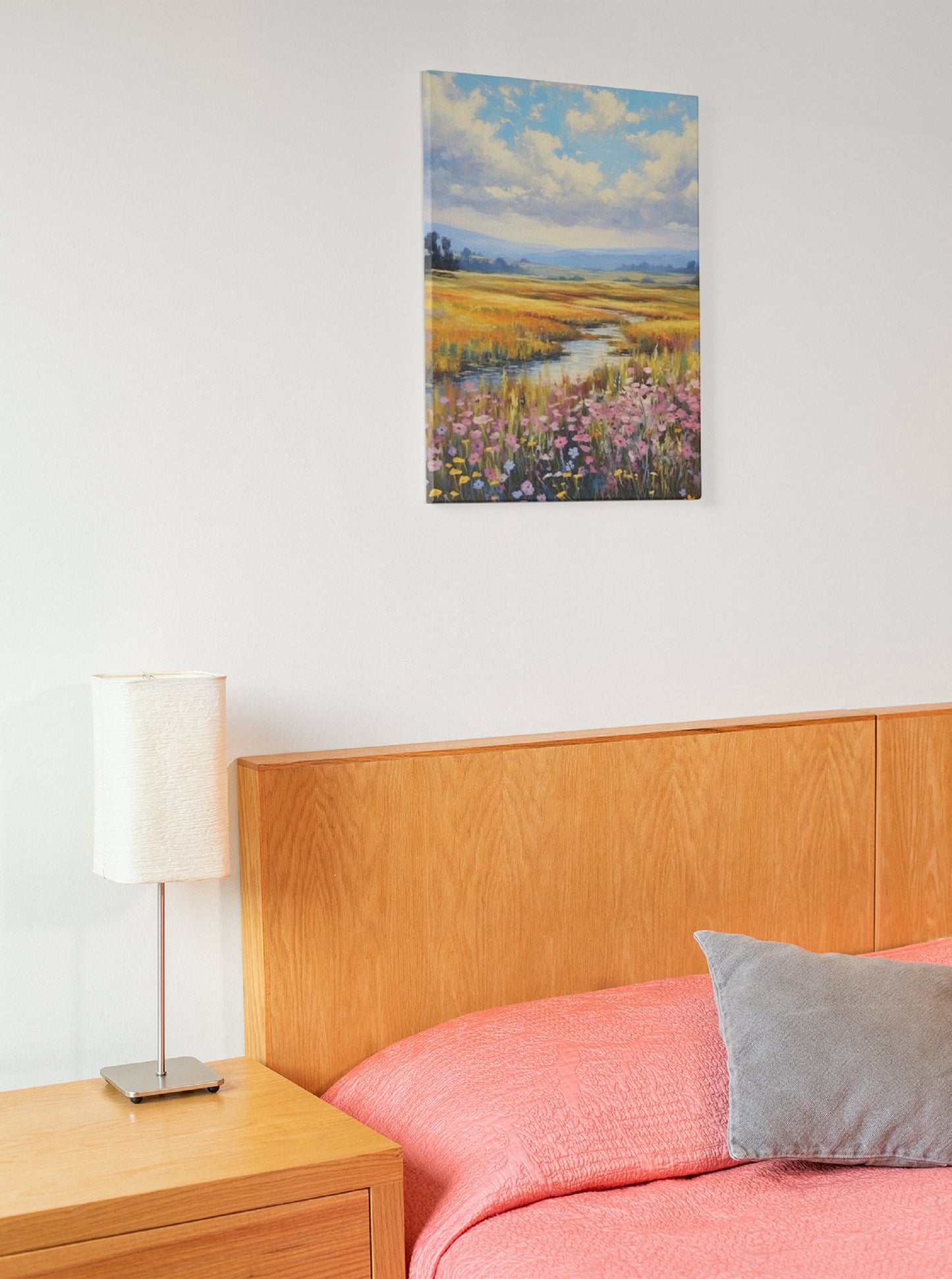 Farmhouse & Floral Wall Decor Must-Have-Contemporary and Minimalist Botanical Wall Art with Wildflower Art Print on Canvas and Wooden Frame