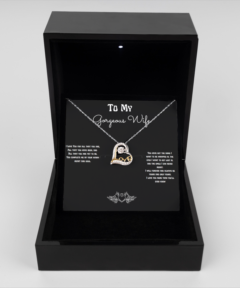 To My Gorgeous Wife Love Necklace