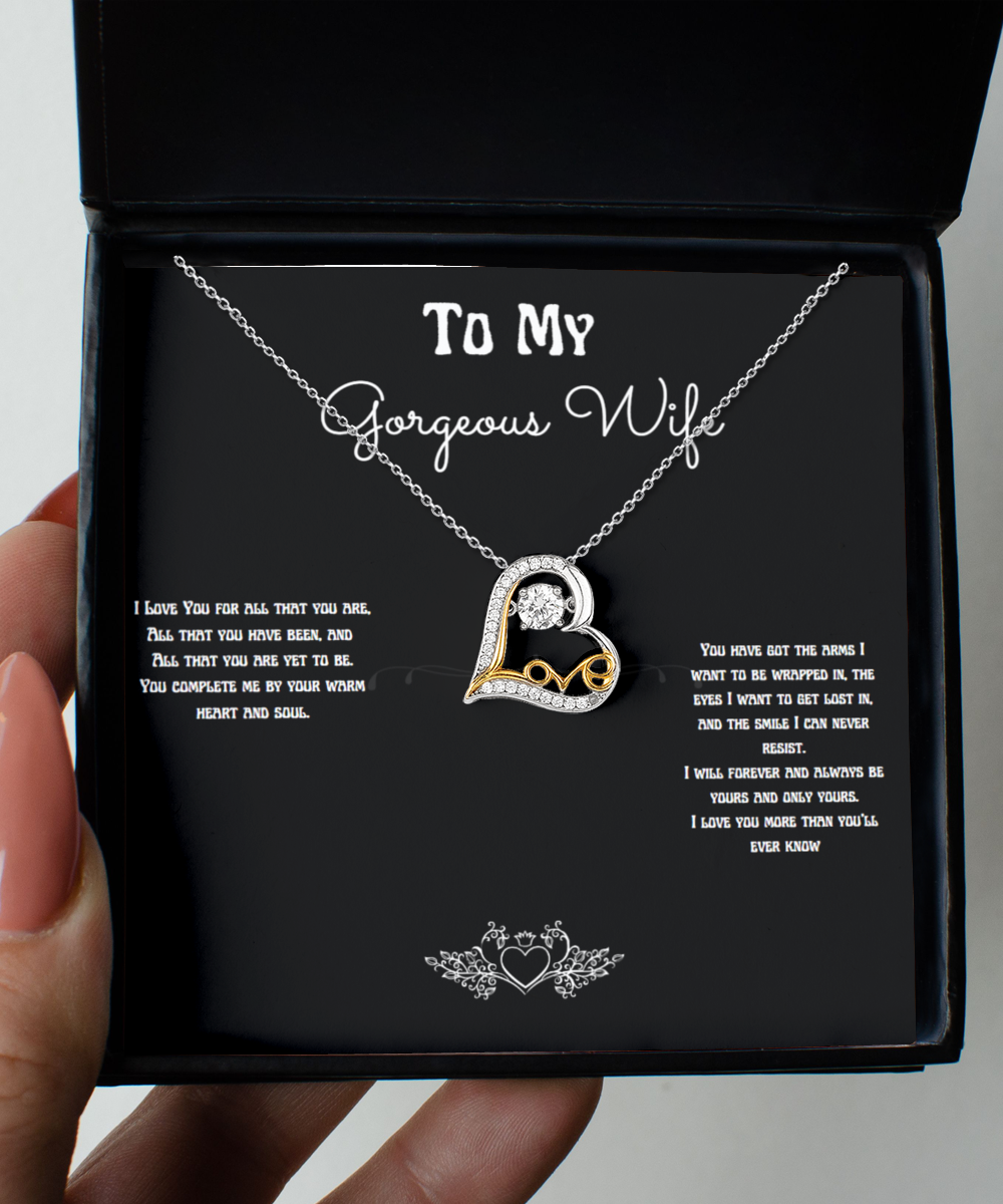 To My Gorgeous Wife Love Necklace