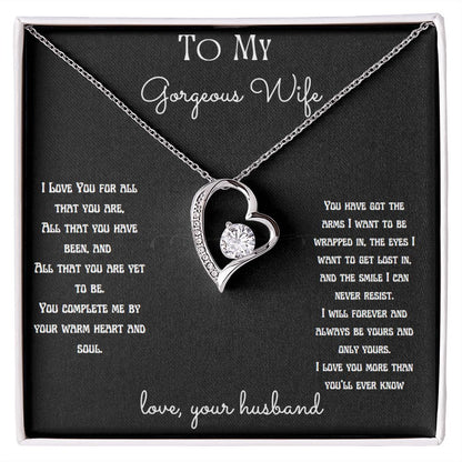 To My Gorgeous Wife Necklace, Gift for Wife, Girlfriend, Anniversary Necklace, Soulmate Gift, Valentine's Gift