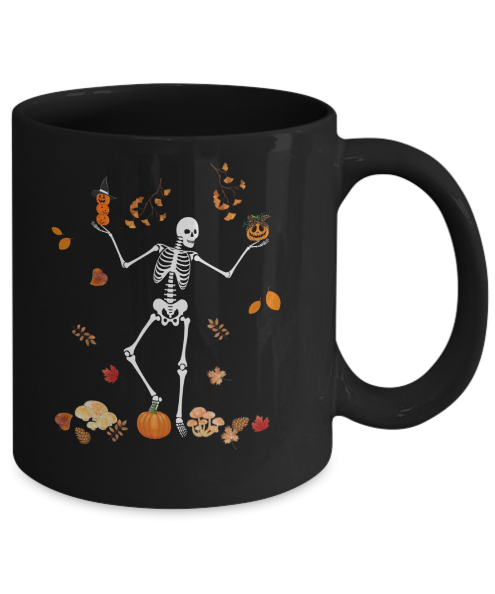 Halloween Skeleton Mug Black