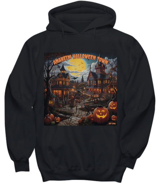 Anaheim Halloween Enchantment: Moonlit Cityscape Hoodie