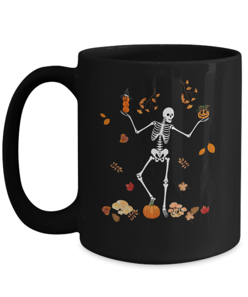 Halloween Skeleton Mug Black