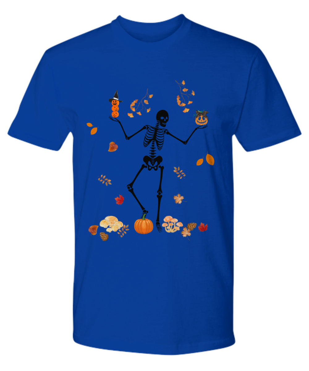 Dancing Skeleton tshirt, Pumpkin tshirt, Skeleton and pumpkin tshirt for halloween, Fall tshirt, Funny Halloween tshirt