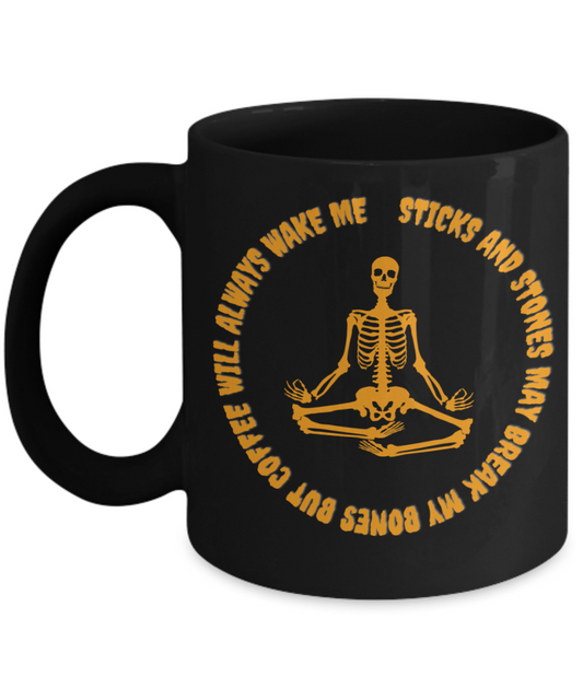 Sticks and Stones Skeleton Halloween Mug