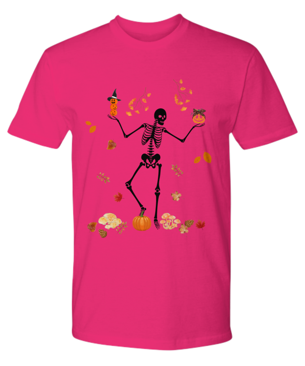 Dancing Skeleton tshirt, Pumpkin tshirt, Skeleton and pumpkin tshirt for halloween, Fall tshirt, Funny Halloween tshirt