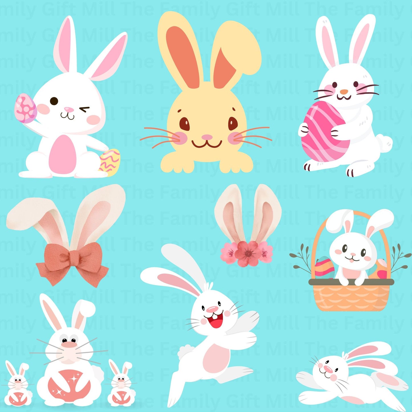 Easter Bunny Fun! Get our Happy Easter SVG Bunny Cut Files for Cricut. Adorable Bunny Faces, Monograms, Bandanas & Eggs. Perfect for Kids!