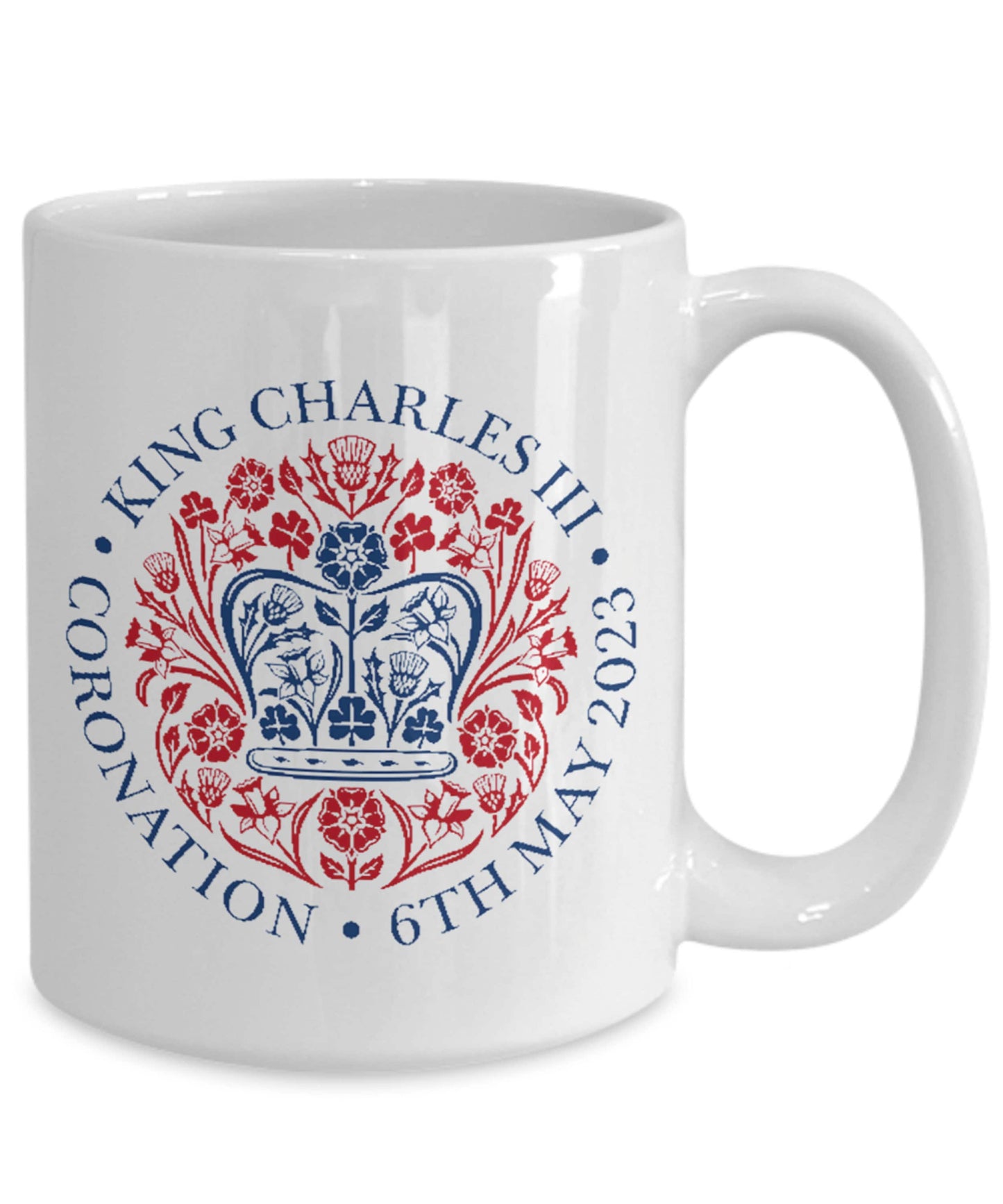 Commemorate King Charles III's coronation with our ceramic mug! Featuring the Union Jack and Buckingham Palace, it's the perfect keepsake.