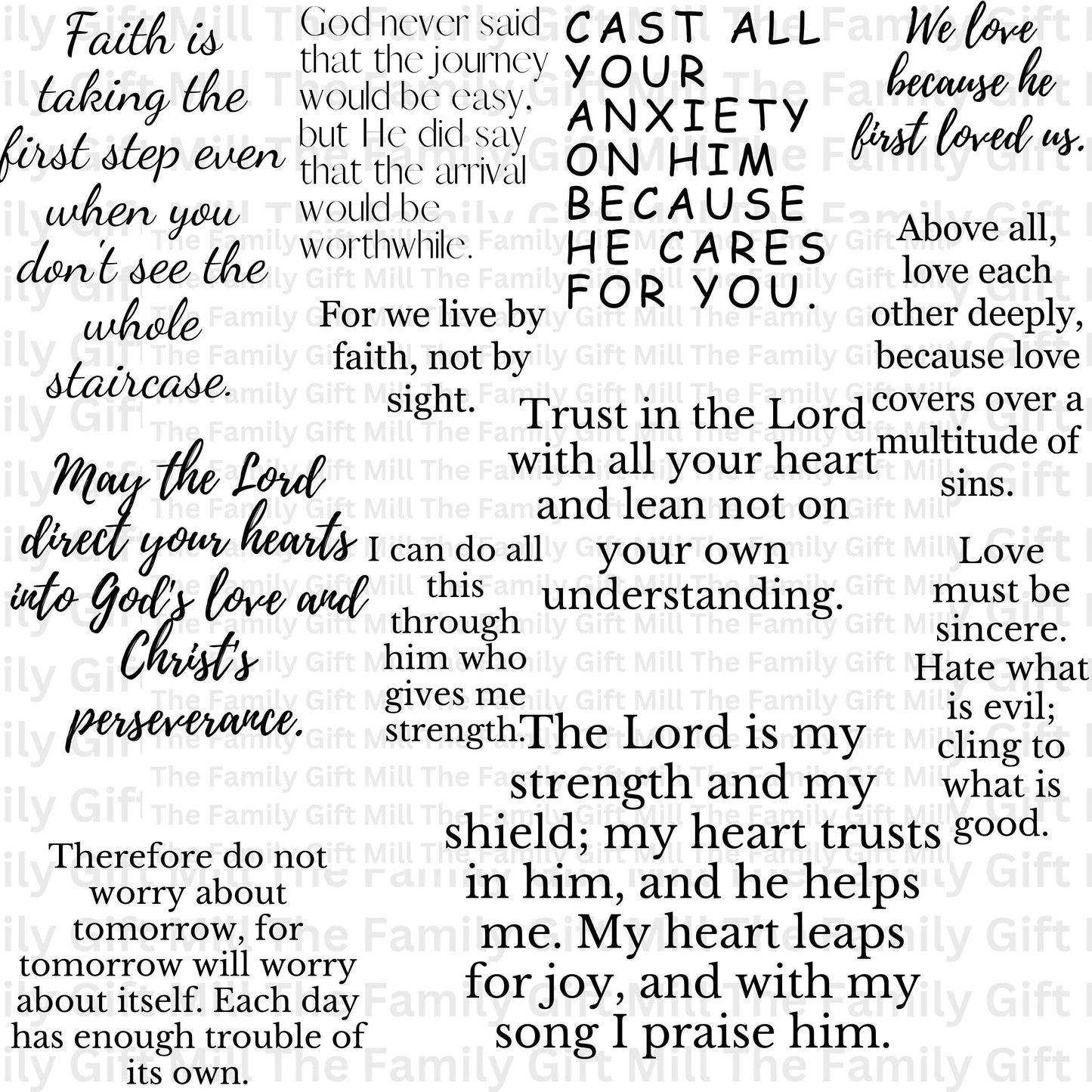Beautiful Bible Verses SVG Bundle for Shadow Boxes - Instant Download