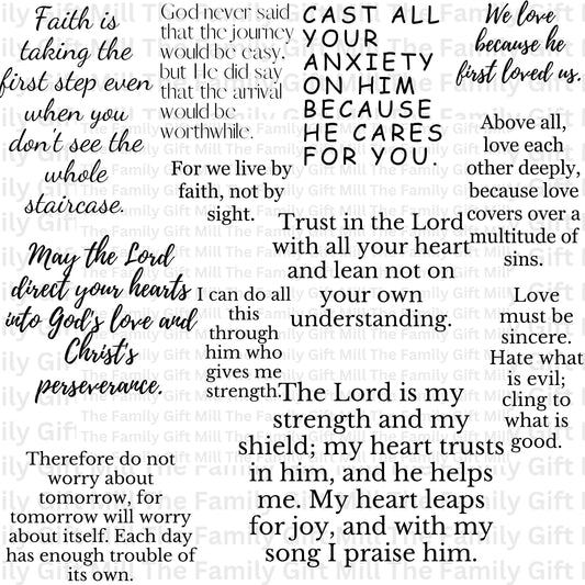 Beautiful Bible Verses SVG Bundle for Shadow Boxes - Instant Download
