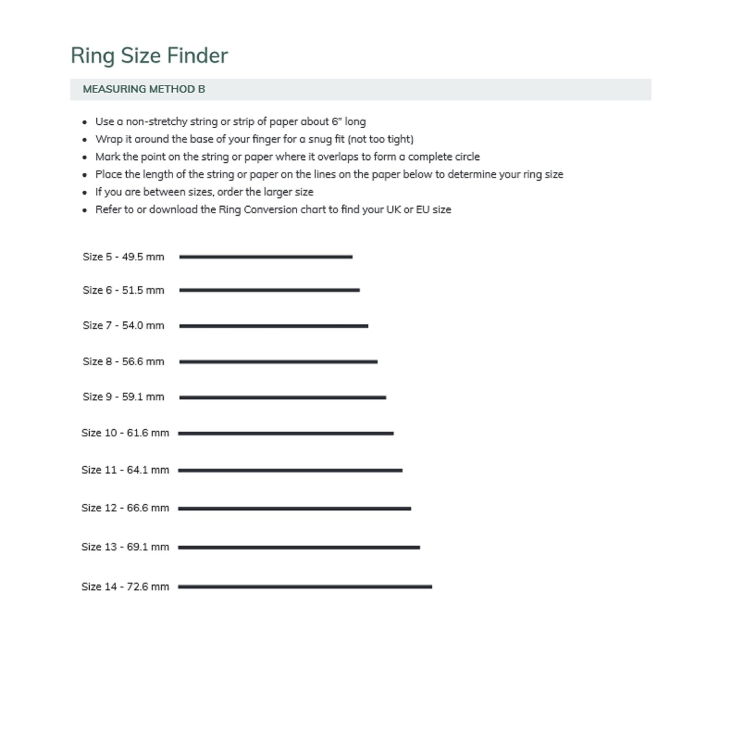Printable Ring Sizer Chart - Find Your Ring Size Instantly with our Reusable Plastic Ring Sizing Tool - Download Now on Etsy!