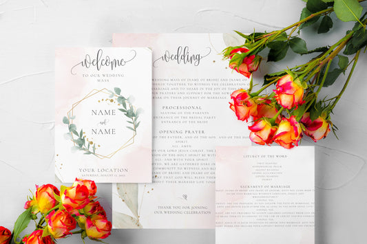 Beautiful Catholic Church Wedding Program - Personalized Order of Service for Your Special Day on Etsy