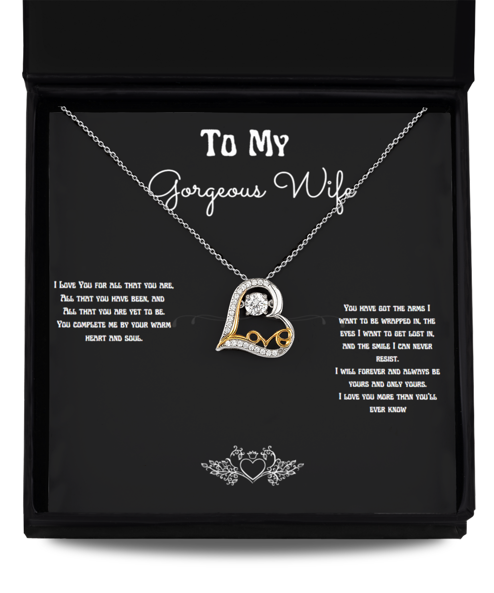 To My Gorgeous Wife Love Necklace