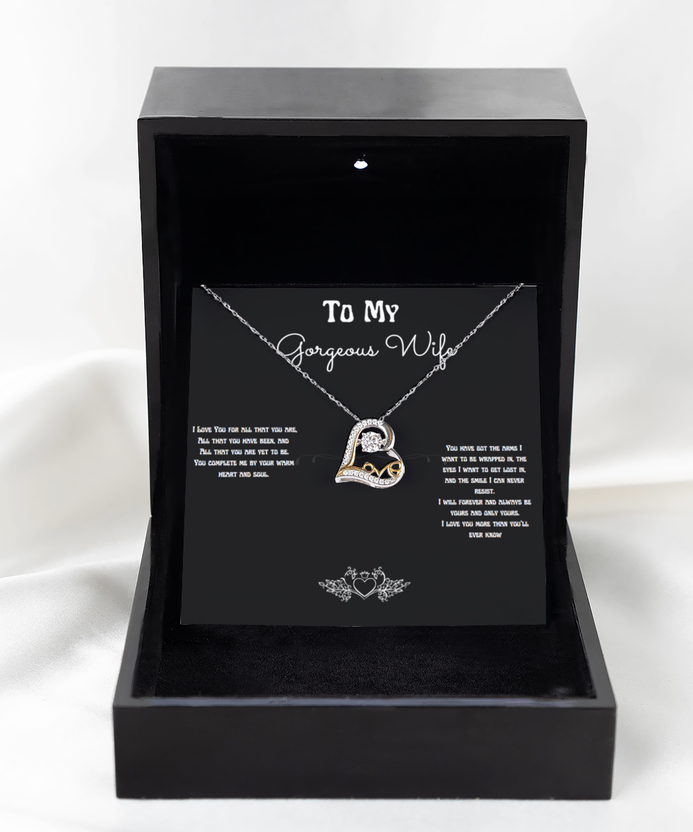 To My Gorgeous Wife Love Necklace